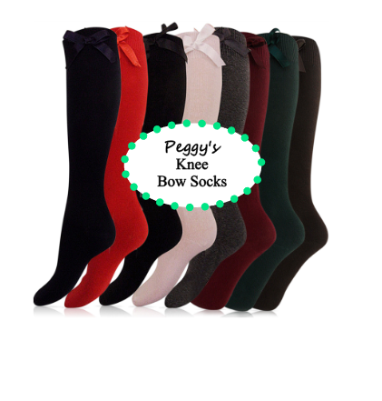 Knee High Bow Socks – Peggy Clives Printing and embroidery