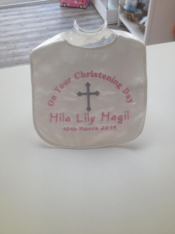 personalised christening bib